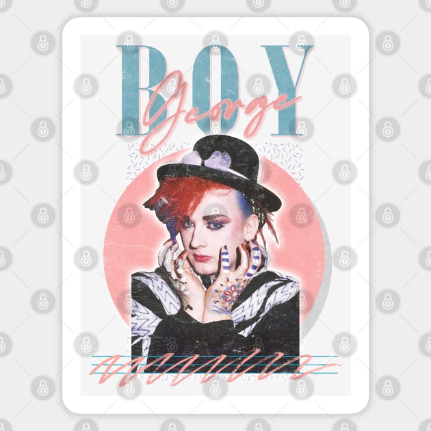 Boy George Vintage Style 80s Fan Art Design Sticker by DankFutura